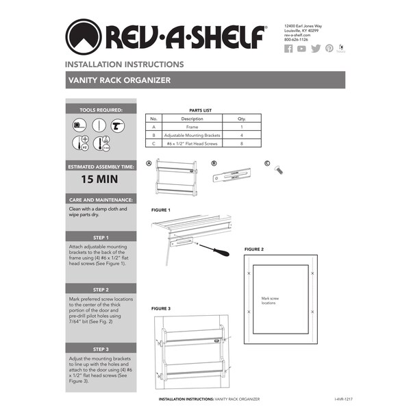 Rev-A-Shelf Maple Hardwood, Light Brown, 13.5 in W, 15.5 in H, 3.13 in D, 3.13 in L, Light Brown - 4VR-18-1