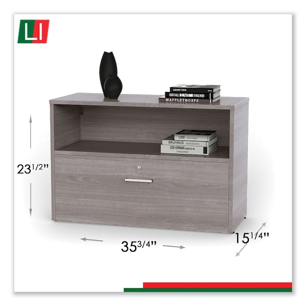 Linea Italia Urban 36" Credenza, Bottom Pedestal, 35.25w x 15.25d x 23.75h, Ash - UR604ASH