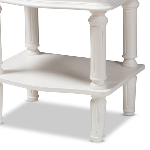 Baxton Studio Audrey Country Cottage Farmhouse White Finished 2-Drawer Nightstand - 147-8180