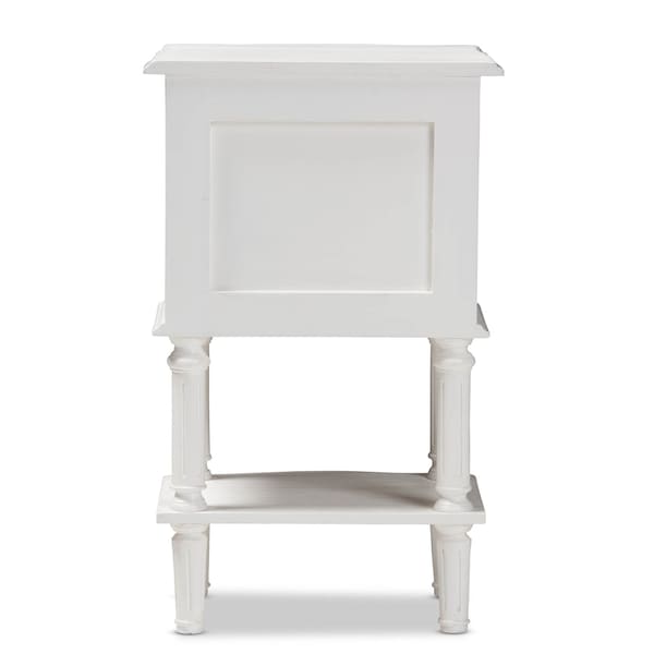 Baxton Studio Audrey Country Cottage Farmhouse White Finished 2-Drawer Nightstand - 147-8180