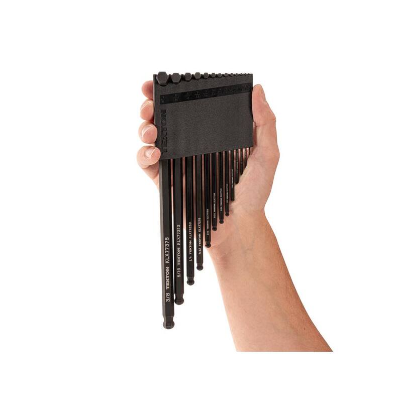 TEKTON Short Arm Ball End Hex L- Key Set with Holder, 13-Piece (0.050 in. to 3/8 in.) - KLX91112