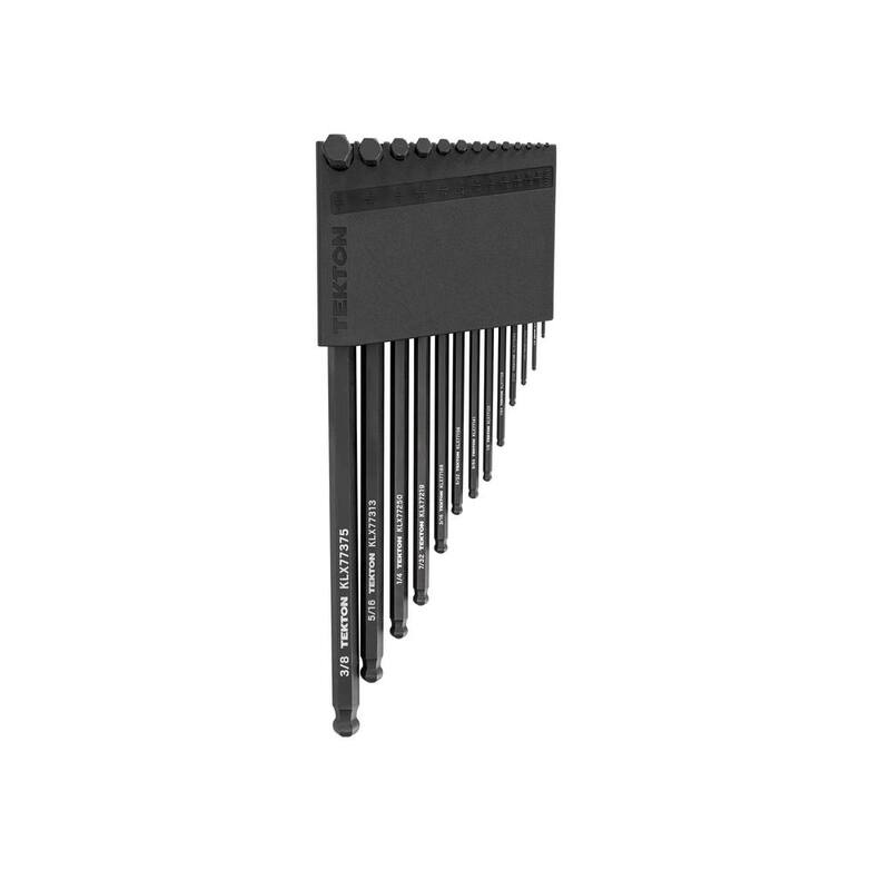 TEKTON Short Arm Ball End Hex L- Key Set with Holder, 13-Piece (0.050 in. to 3/8 in.) - KLX91112