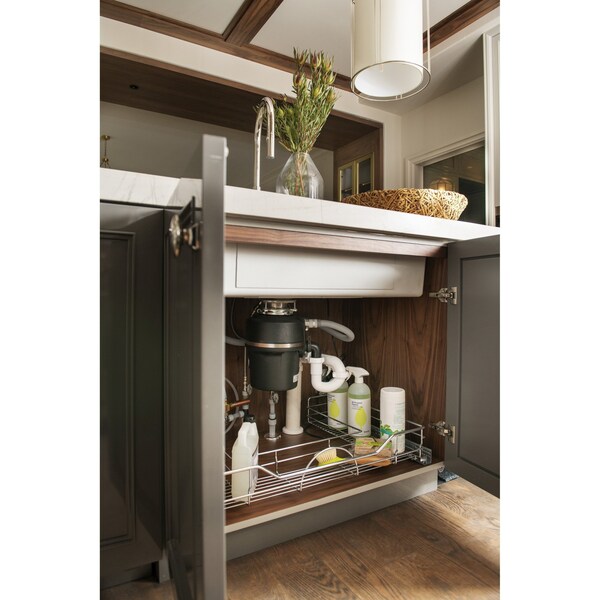 Rev-A-Shelf Steel, Silver, 29.38 in W, 5.31 in H, 21.9 in D, 21.75 in L, Silver - 5786-30CR