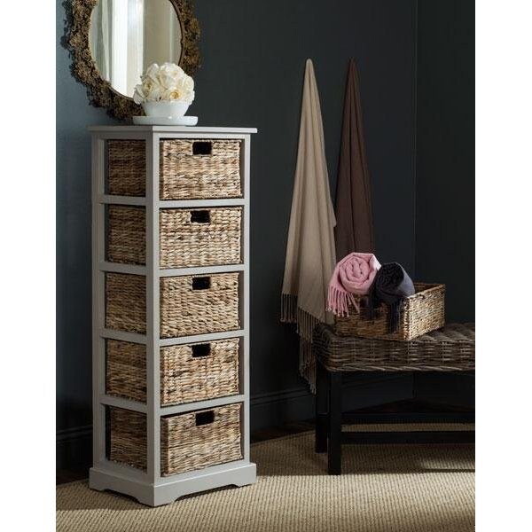 Safavieh Vedette 5 Basket Storage Chest- Vintage Grey - 46.1 x 13.4 x 17.3 in. - AMH5739D