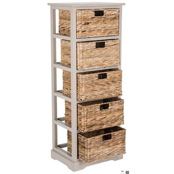 Safavieh Vedette 5 Basket Storage Chest- Vintage Grey - 46.1 x 13.4 x 17.3 in. - AMH5739D