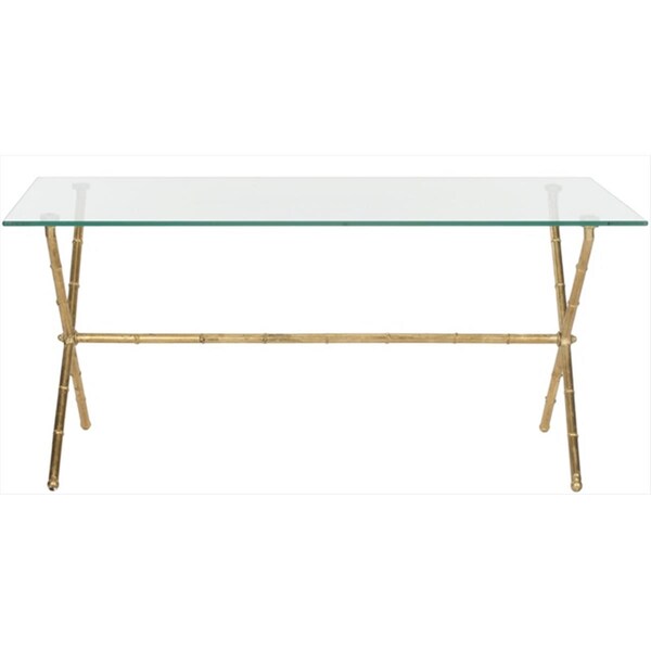Safavieh Brogen Accent Table Gold And Clear Glass Top - FOX2527B