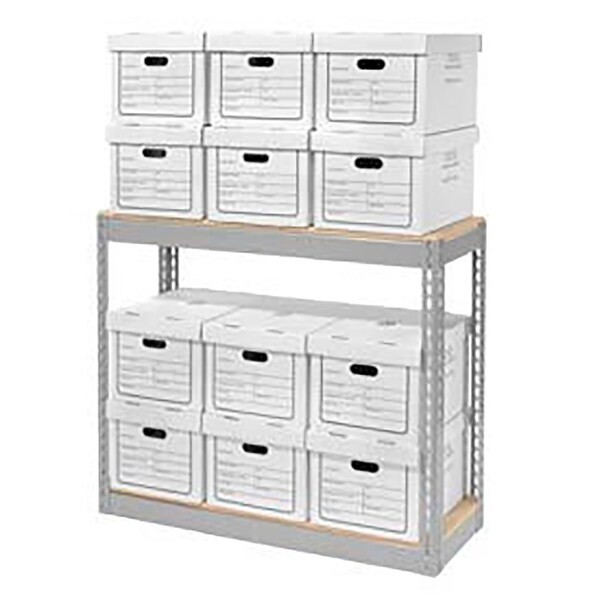 Global Industrial Record Storage With Boxes 42W x 15D x 36H, Gray - B2297947