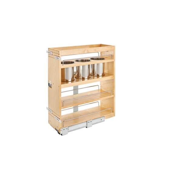 Rev-A-Shelf Maple Veneer, Light Brown, 9.25 in W, 25.6 in H, 21.75 in D, 21.75 in L, Light Brown - 449UT-BCSC-8C