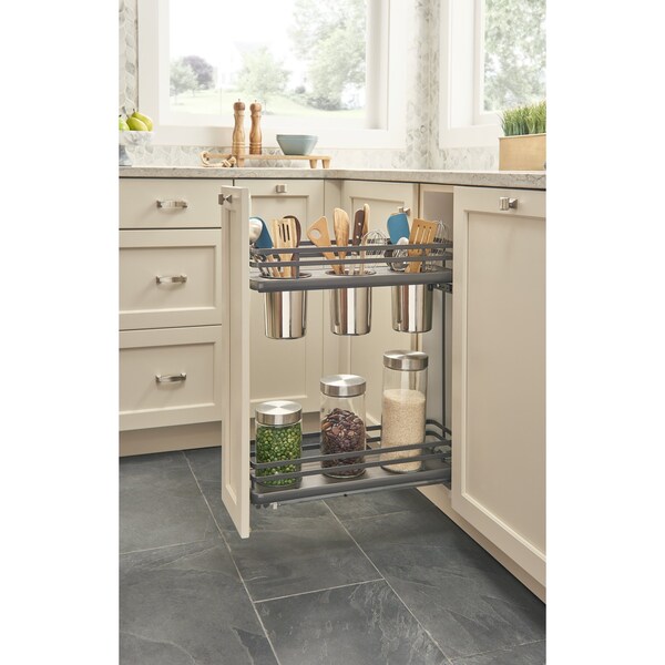 Rev-A-Shelf Steel, Orion Gray, 7.25 in W, 24 in H, 21.69 in D, 21.69 in L, Orion Gray - 5322UT-BCSC-6-FOG