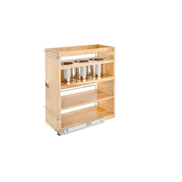 Rev-A-Shelf Maple Veneer, Light Brown, 10.5 in W, 25.25 in H, 21.81 in D, 21.75 in L, Light Brown - 449UT-BCSC-10C