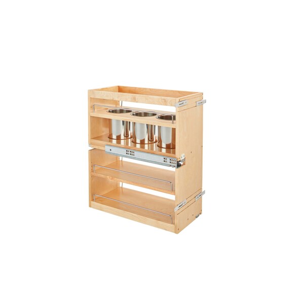 Rev-A-Shelf Maple Veneer, Light Brown, 10.5 in W, 25.25 in H, 21.81 in D, 21.75 in L, Light Brown - 449UT-BCSC-10C