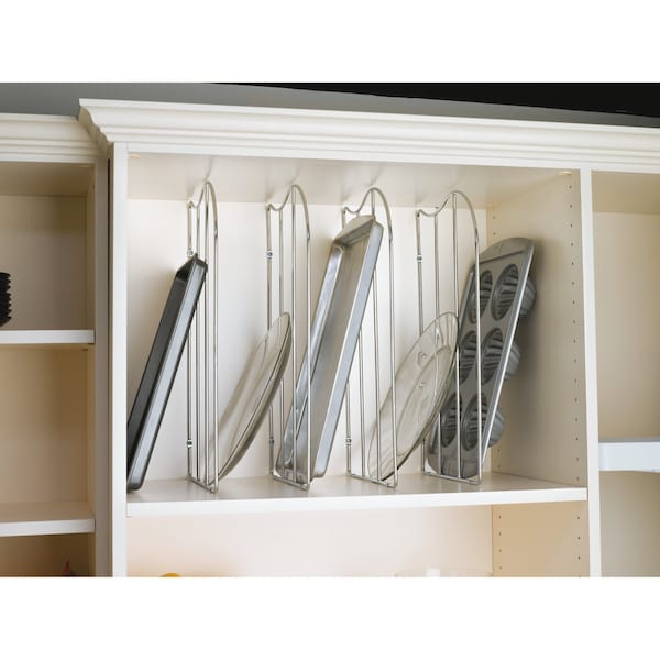 Rev-A-Shelf Steel, Silver, 0.25 in W, 12 in H, 20 in D, 20 in L, Silver - LD-597-12CR-1