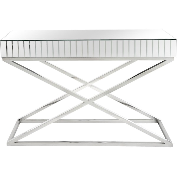 Templeton 16.5 x 47.2 x 31.1 in. Kinney Wall Mirror & Console Table Set, Silver - TE3360354