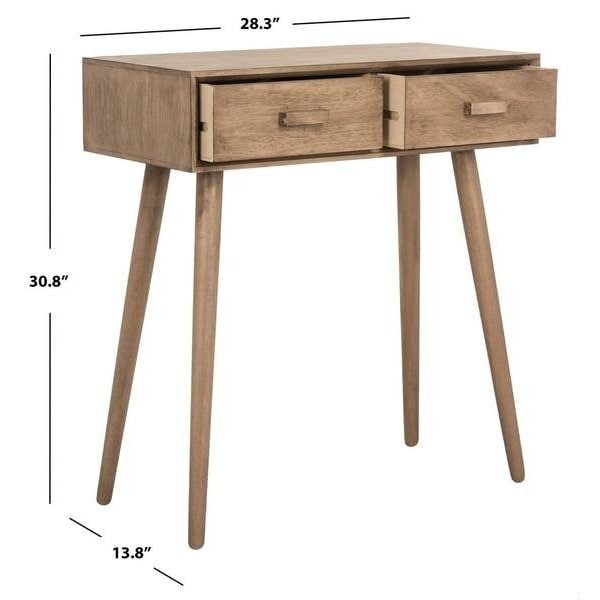 Safavieh 30.8 x 28.3 x 13.8 in. Dean 2 Drawer Console, Chocolate - COF5701B