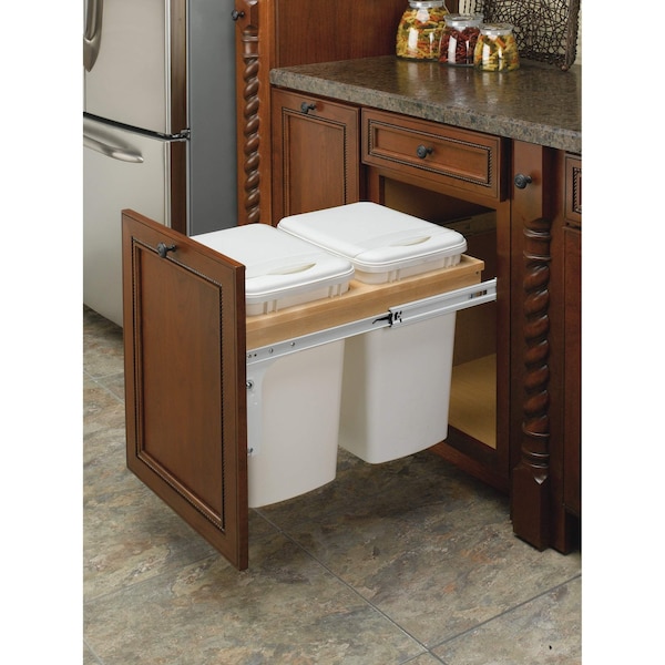 Rev-A-Shelf Maple Veneer, Light Brown, 14.75 in W, 17.88 in H, 22.75 in D, 22.75 in L, Light Brown - 4WCTM-18DM2-162