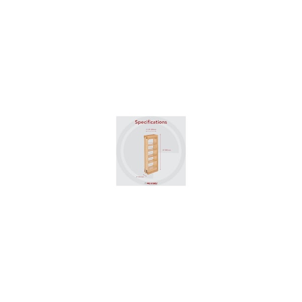 Rev-A-Shelf Maple Veneer, Light Brown, 6 in W, 33 in H, 11.13 in D, 11.13 in L, Light Brown - 432-WF33-6C