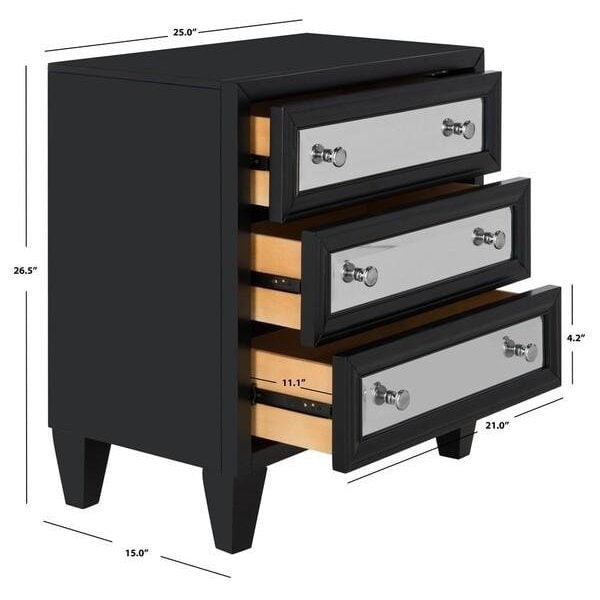 Safavieh Marlon 3 Drawer Chest, Black - CHS9202A