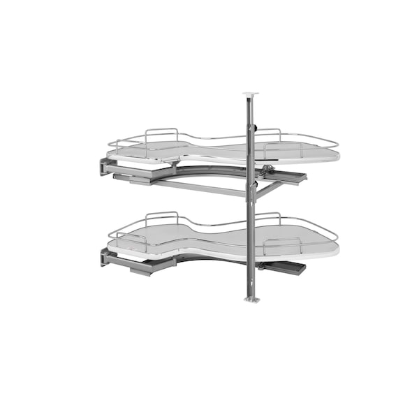 Rev-A-Shelf Steel, Gray, 33 in W, 24.44 in H, 21.88 in D, 21.88 in L, Gray - 5372-15-GR-L