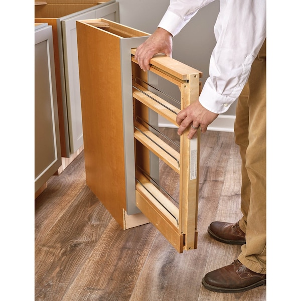 Rev-A-Shelf Maple Veneer, Light Brown, 3 in W, 27.31 in H, 23 in D, 23 in L, Light Brown - 438-BCSC-3C
