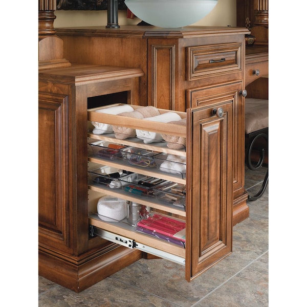 Rev-A-Shelf Maple Veneer, Light Brown, 8.62 in W, 20.29 in H, 19.56 in D, 19 in L, Light Brown - 448-VC20SC-8