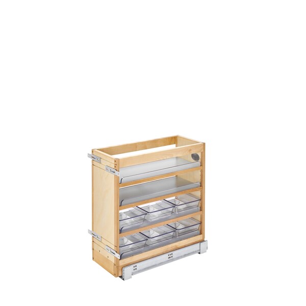 Rev-A-Shelf Maple Veneer, Light Brown, 8.62 in W, 20.29 in H, 19.56 in D, 19 in L, Light Brown - 448-VC20SC-8