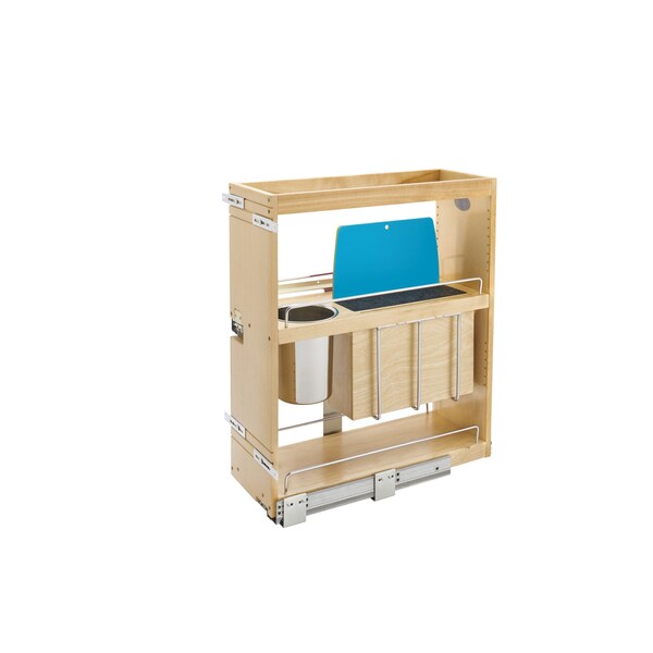 Rev-A-Shelf Maple Veneer, Light Brown, 9.28 in W, 25.6 in H, 21.75 in D, 21.75 in L, Light Brown - 449KB-BCSC-8C