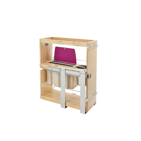 Rev-A-Shelf Maple Veneer, Light Brown, 9.28 in W, 25.6 in H, 21.75 in D, 21.75 in L, Light Brown - 449KB-BCSC-8C