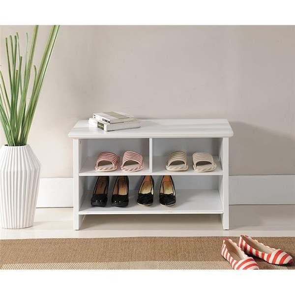Kb KB SB-0633 18 x 30 x 14 in. Shoe Bench - White - SB-0633