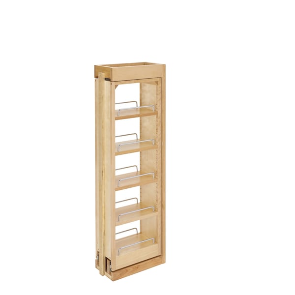 Rev-A-Shelf Maple Veneer, Light Brown, 6 in W, 36 in H, 11.13 in D, 11.13 in L, Light Brown - 432-WF36-6C