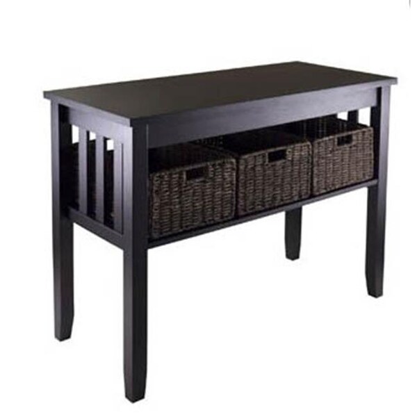 Winsome Trading Winsome Trading 92452 Morris Console Hall Table with 3 Foldable Baskets - 92452