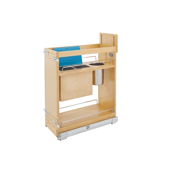 Rev-A-Shelf Maple Veneer, Light Brown, 10.13 in W, 25.5 in H, 21.63 in D, 21.63 in L, Light Brown - 448KB-BCSC-9C