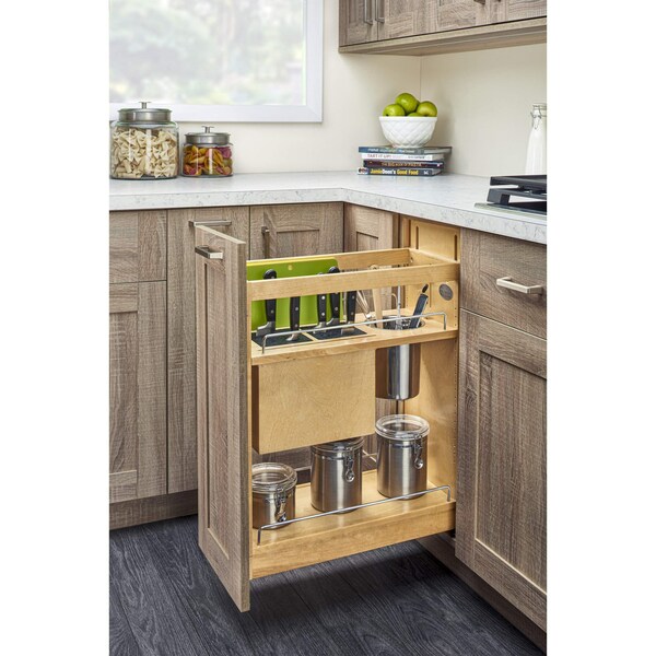Rev-A-Shelf Maple Veneer, Light Brown, 10.13 in W, 25.5 in H, 21.63 in D, 21.63 in L, Light Brown - 448KB-BCSC-9C
