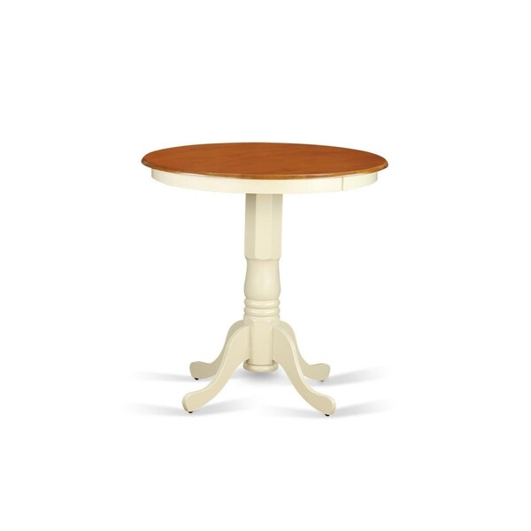 East West Furniture East West Furniture EDT-WHI-TP Eden Round Counter Height Table Finished in Linen White - EDT-WHI-TP