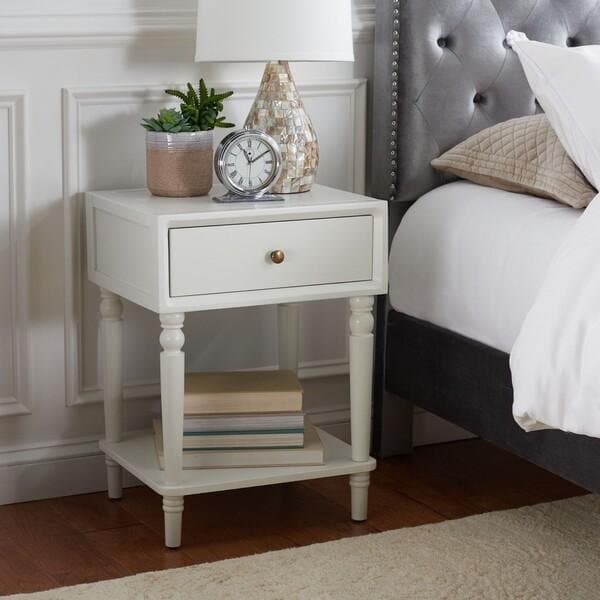 Safavieh Siobhan Accent Table- Shady White - 24 x 15 x 18 in. - AMH6611A