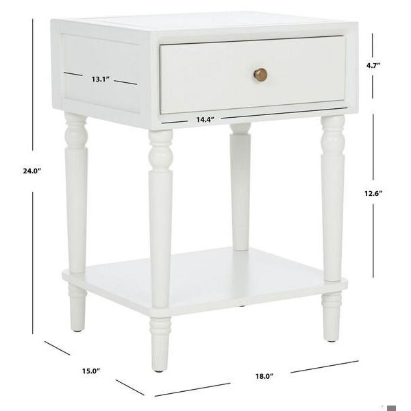 Safavieh Siobhan Accent Table- Shady White - 24 x 15 x 18 in. - AMH6611A