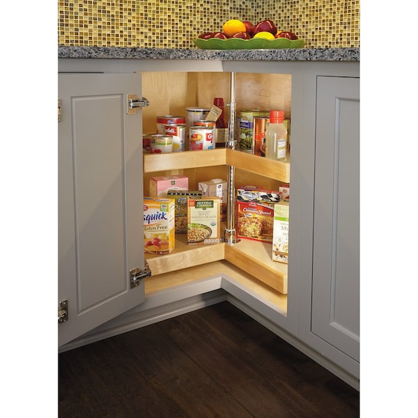Rev-A-Shelf Maple Hardwood, Light Brown, 28 in W, 26 in H, 28 in D, 28 in L, Light Brown - LD-4NW-472-28-1