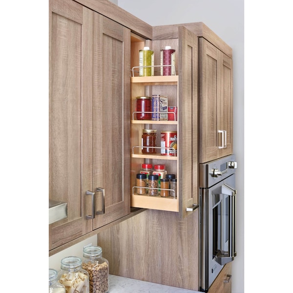 Rev-A-Shelf Maple Veneer, Light Brown, 5 in W, 32.15 in H, 10.75 in D, 10.75 in L, Light Brown - 448-BBSCWC36-5C