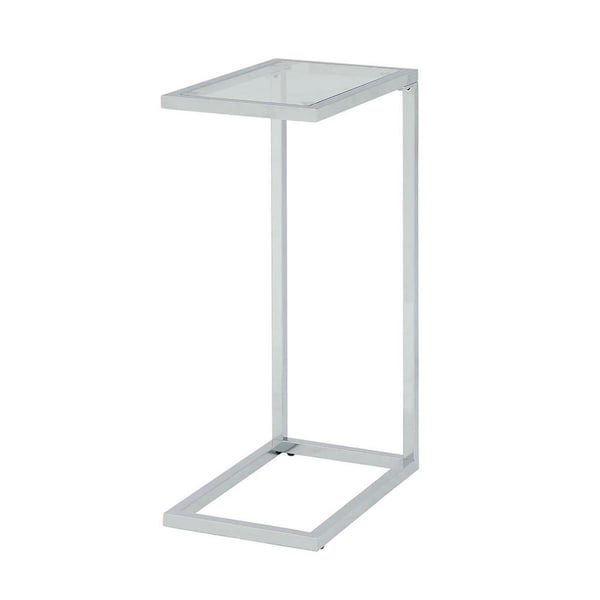 Guest Room Aggie Glass Top Accent Table - Chrome - 25.3 x 16 x 10 in. - GU2549243