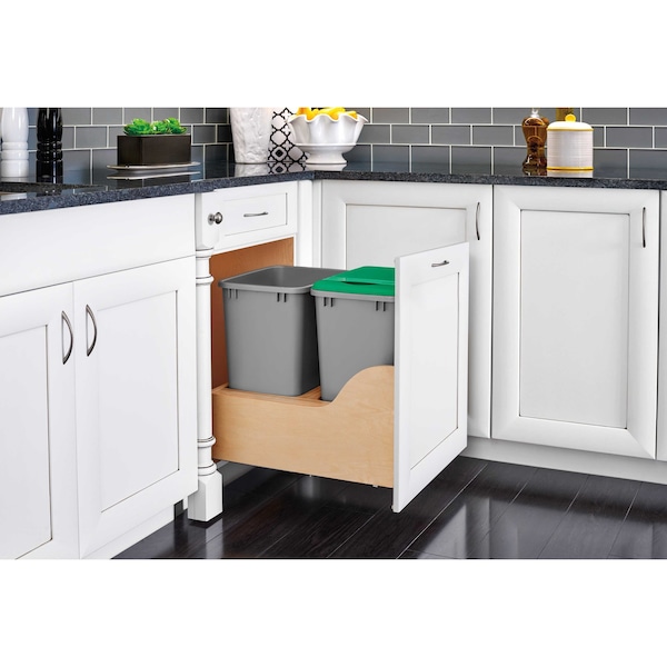 Rev-A-Shelf Maple Wood; Steel; Plastic, Natural Maple, 18 in W, 20.38 in H, 21.67 in D - 4WCSC-2135DM-2