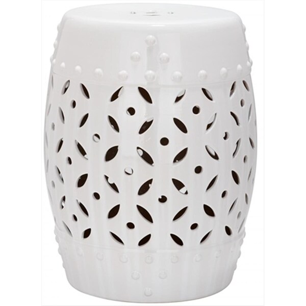 Safavieh Ceramic Lattice Coin Garden Stool - White - ACS4510A