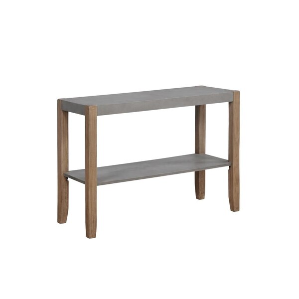 Kd Oficina 40 in. Newport Faux Concrete & Wood Sofa & TV Console Table with Shelf - KD2846340