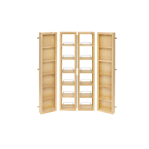 Rev-A-Shelf Maple Veneer, Light Brown, 12 in W, 57 in H, 7.5 in L, Light Brown - 4WP18-57-KIT