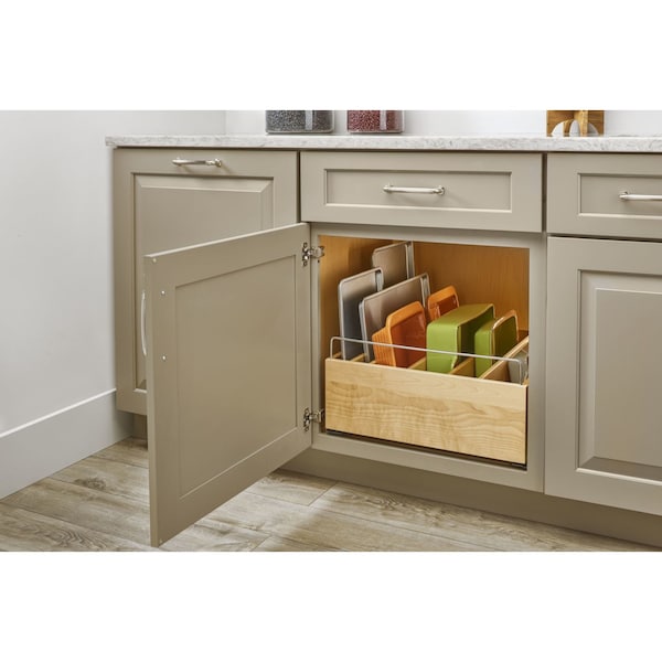 Rev-A-Shelf Maple Veneer, Light Brown, 14.5 in W, 10.5 in H, 22.09 in L, Light Brown - 4CDS-18SC-1
