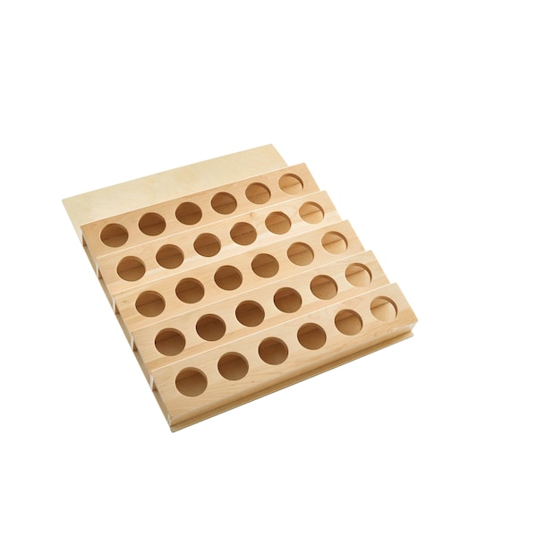 Rev-A-Shelf Drawer Insert, Maple Wood, Natural Maple, 16 in W, 2.38 in H, 19.75 in D - 4CDI-18-KCUP-1