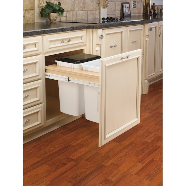 Rev-A-Shelf Maple Wood; Steel; Plastic, Natural Maple, 21 in W, 17.88 in H, 22.75 in D - 4WCTM-24DM2