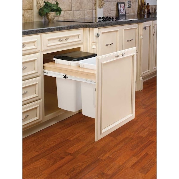 Rev-A-Shelf Maple Wood; Steel; Plastic, Natural Maple, 21 in W, 17.88 in H, 22.75 in D - 4WCTM-24DM2