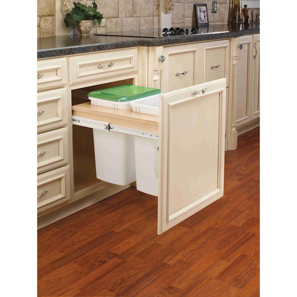 Rev-A-Shelf Maple Wood; Steel; Plastic, Natural Maple, 21 in W, 17.88 in H, 22.75 in D - 4WCTM-24DM2