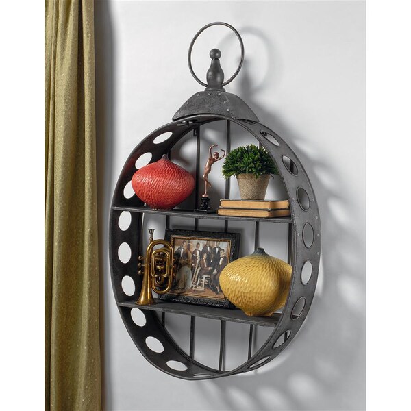 Design Toscano Wall Pocket Watch Sculptural Metal Curio Shelves - FU83883