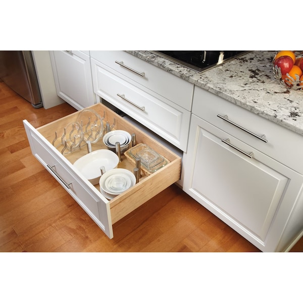 Rev-A-Shelf Drawer Insert, Maple Wood, Natural Maple, 39.25 in W, 6.63 in H, 21.25 in D - 4DPS-3921