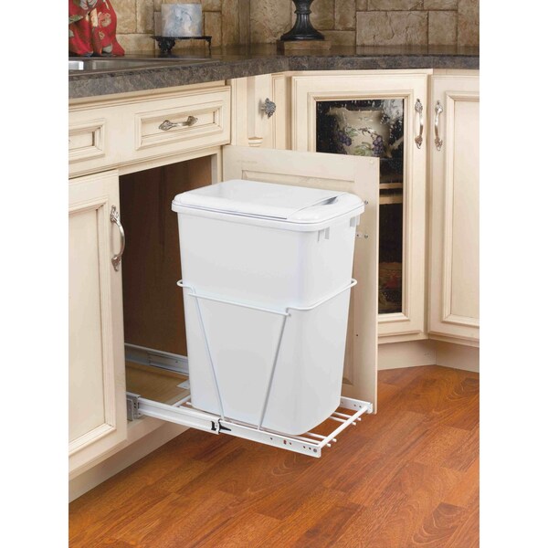 Rev-A-Shelf Steel; Plastic, White, 10.63 in W, 19 in H, 22 in D - RV-12PB